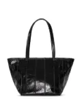 BY FAR patchwork creased leather shoulder bag - Black