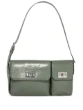 BY FAR Billy leather creased shoulder bag - Green