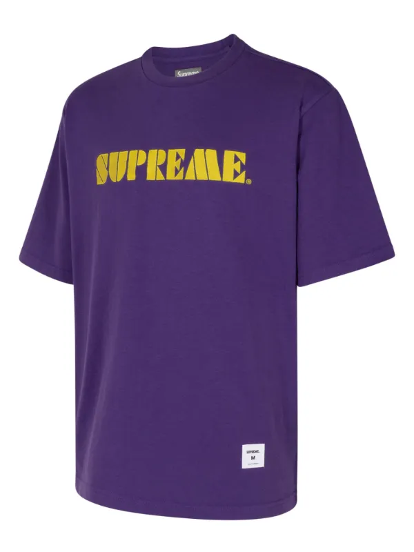Supreme Embroidered T shirt Purple FARFETCH CA