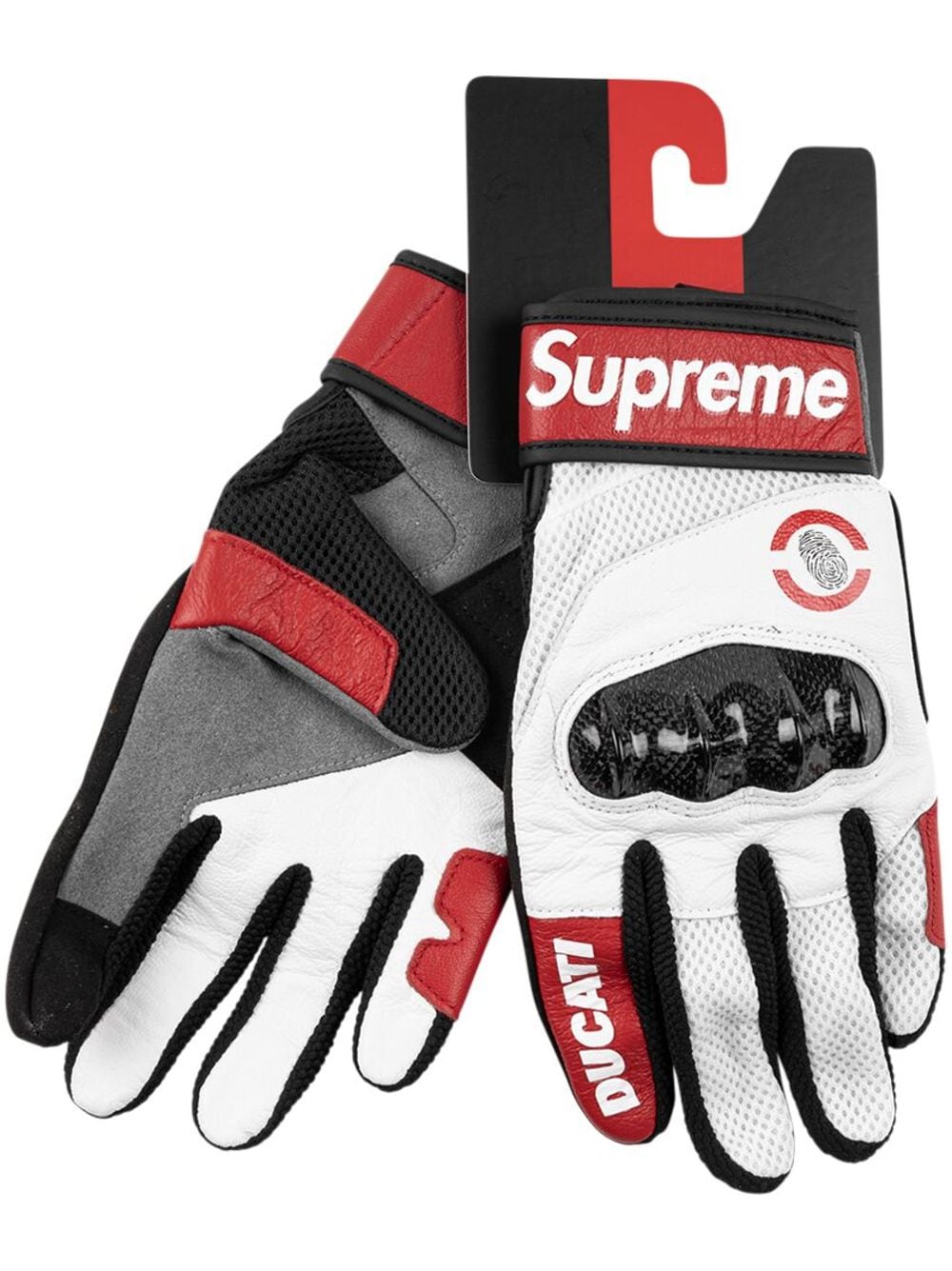 Shop Supreme X Ducati X Spidi C1 Racing Gloves In White