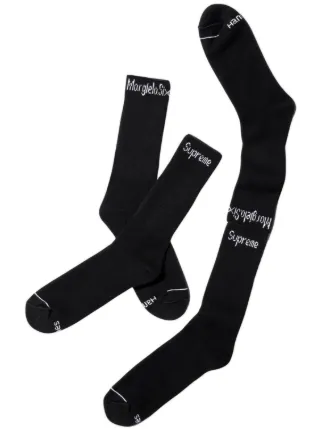 オンラインショップ Supreme x ブラック | セット 靴下 Hanes Margiela Maison MM6 レッグウェア