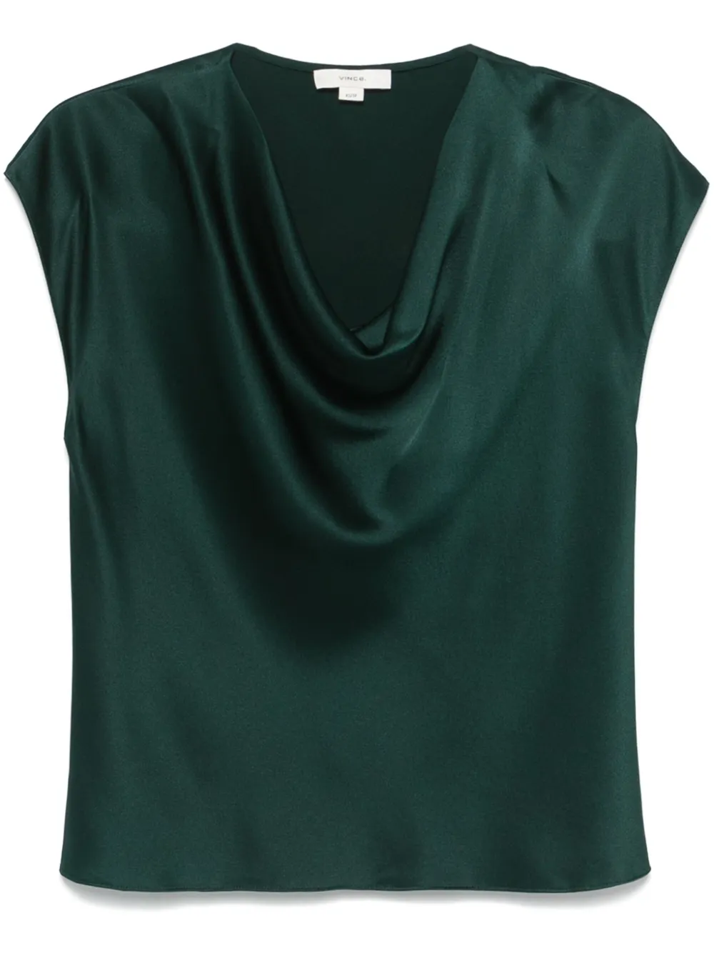 Vince Zijden blouse met col Groen