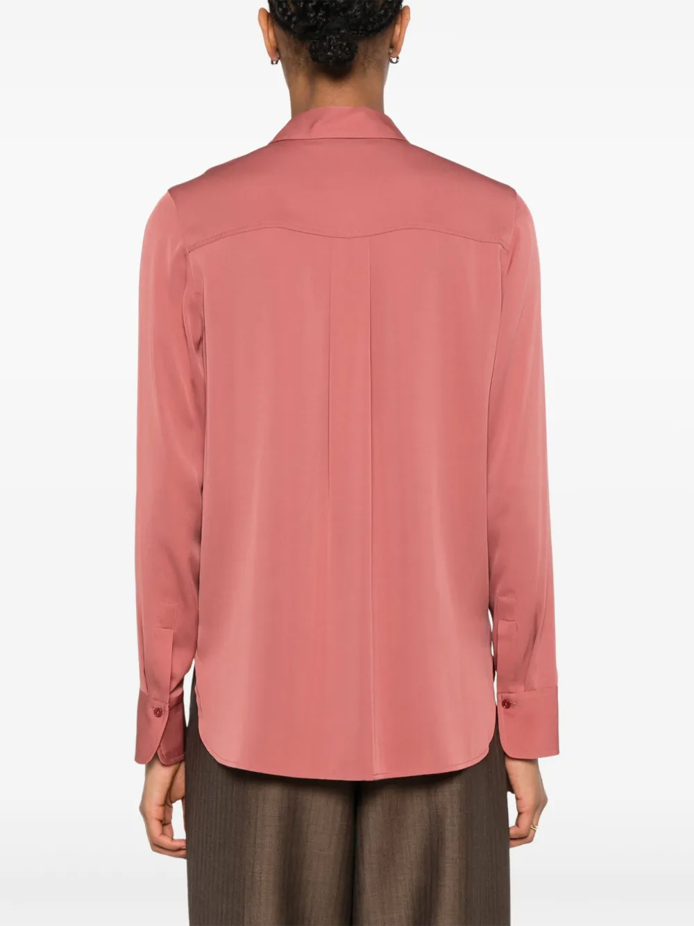 Vince Satin Shirt In Brown