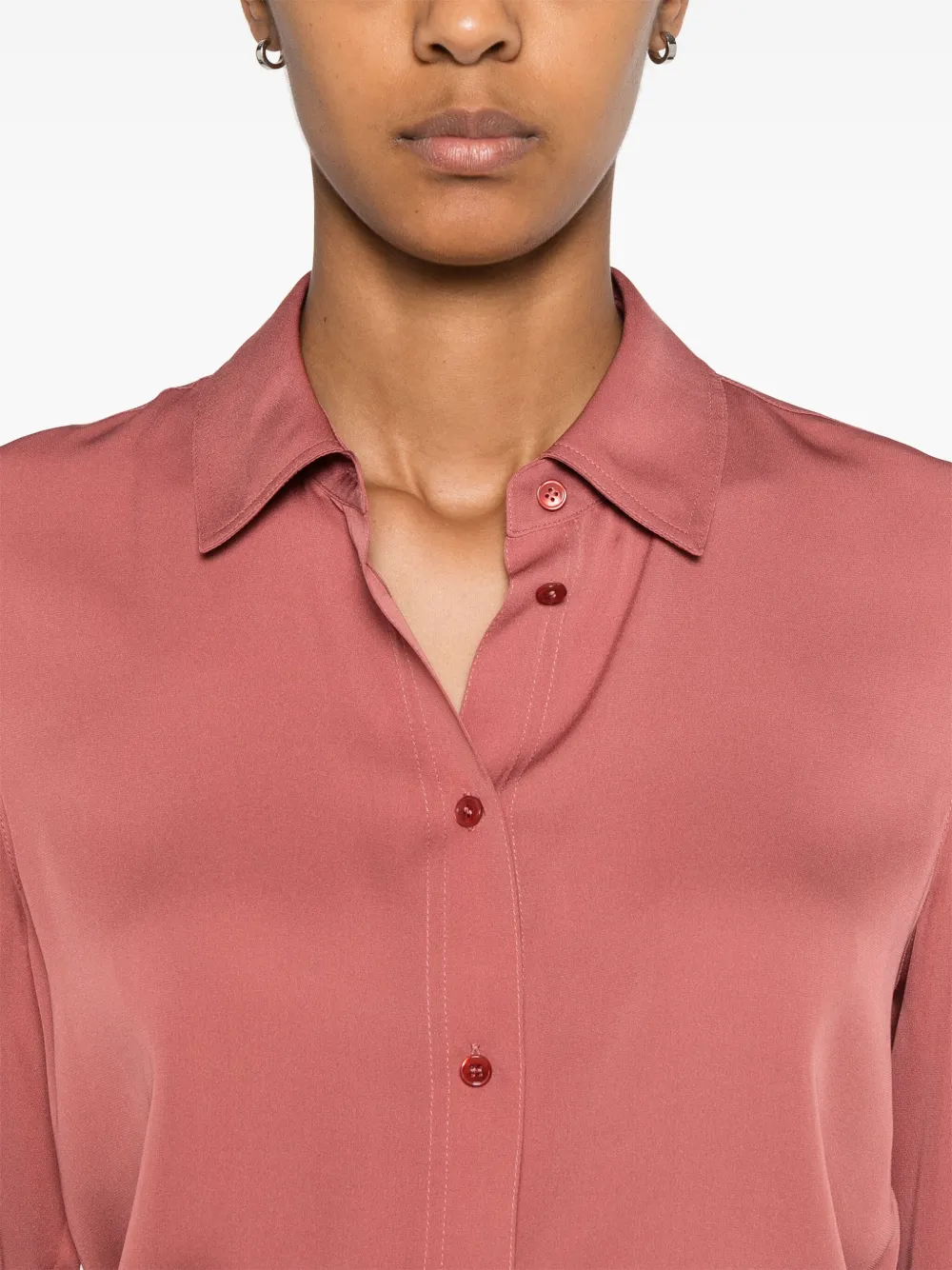 Vince Satin Shirt In Brown