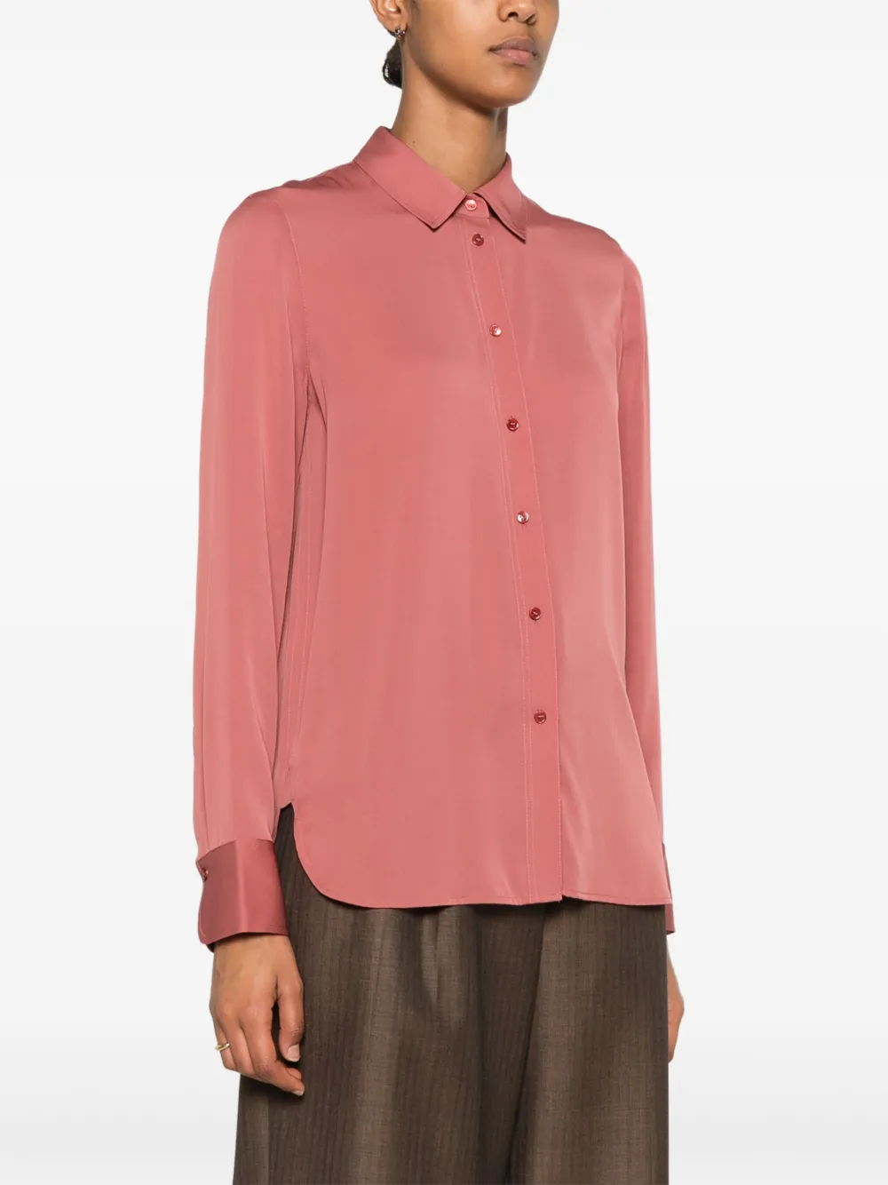 Vince Satin Shirt In Brown