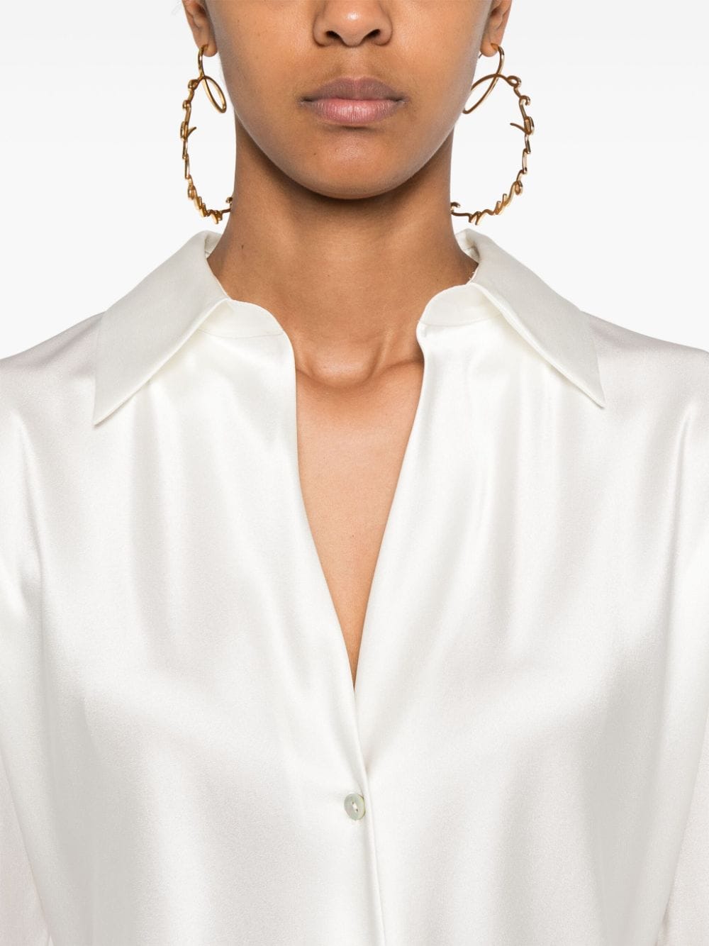 Shop Vince Satin Shirt In White