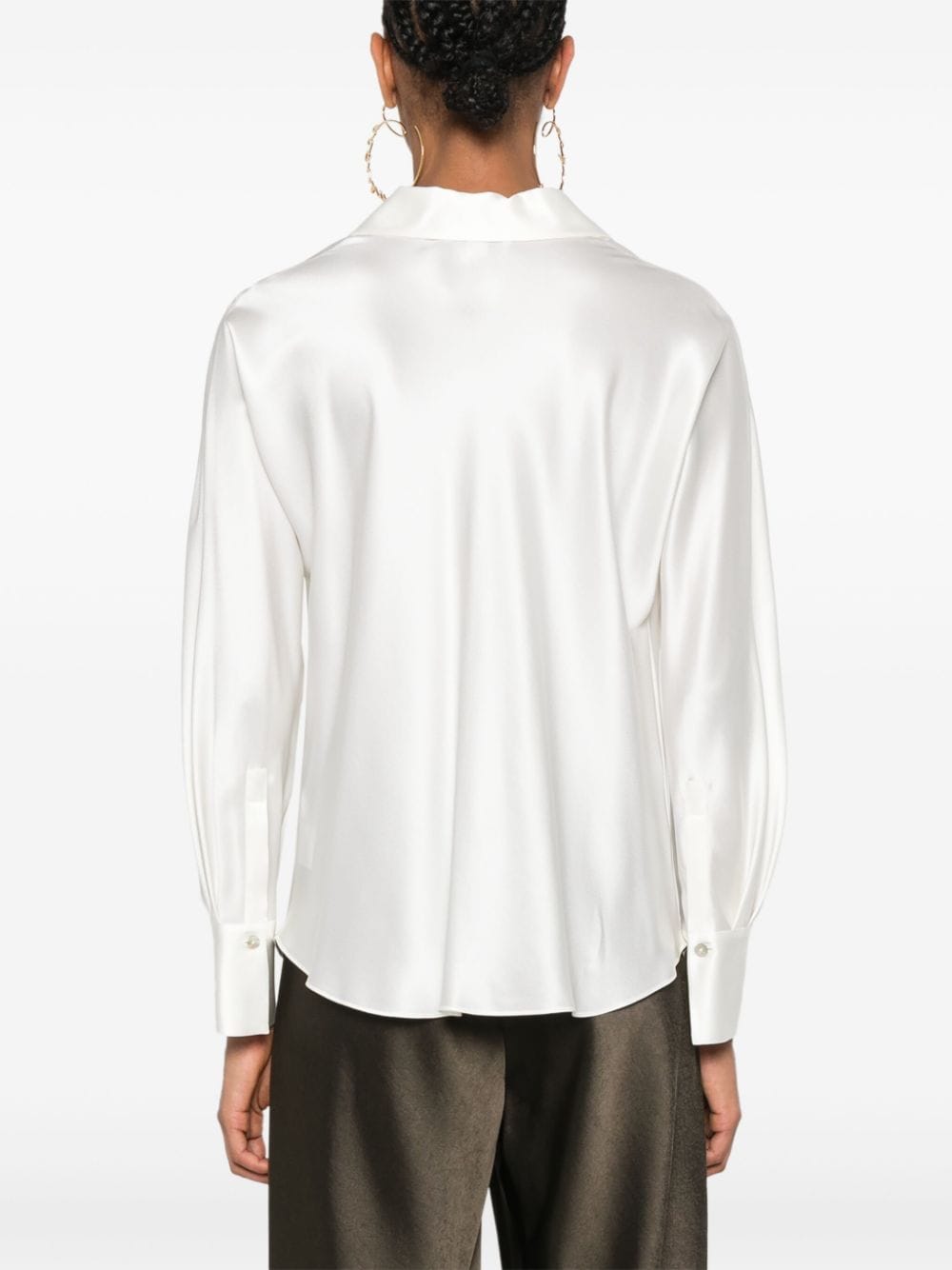 Shop Vince Satin Shirt In White