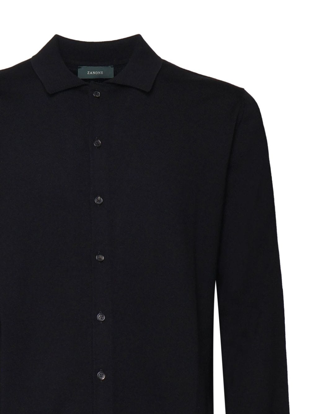 Shop Zanone Fine-knit Shirt In Black