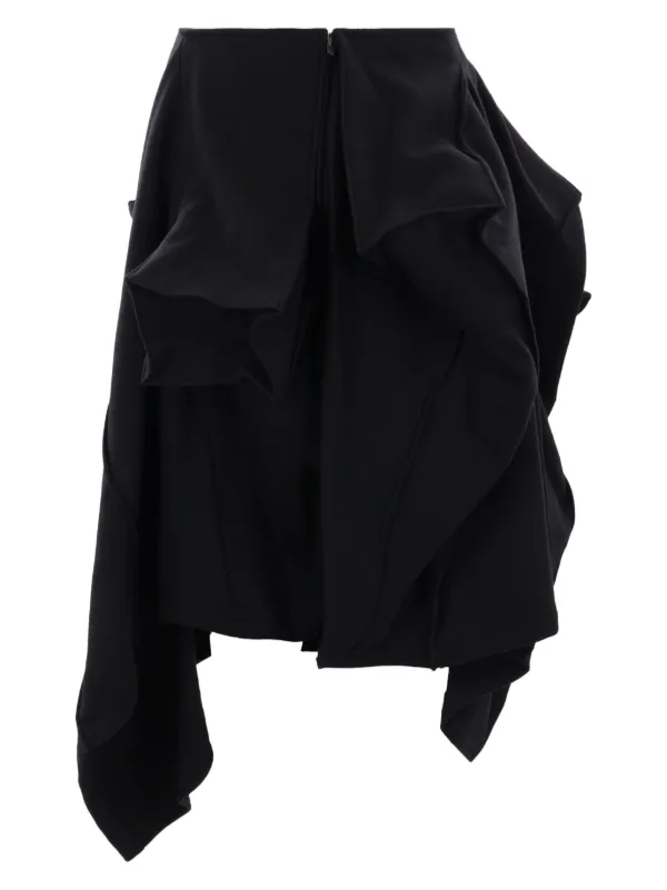 yohji yamamoto■ヨウジヤマモト アシンメトリー スカート 黒 Yohji Yamamoto アシンメトリー スカート | ブラック | FARFETCH JP