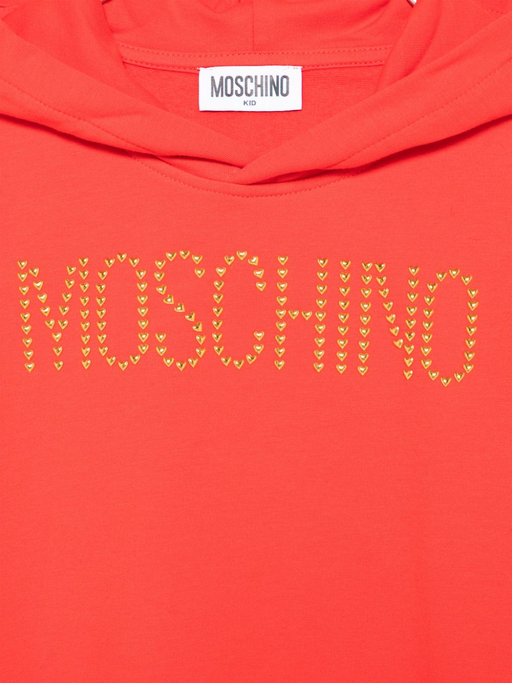 Shop Moschino Stud-embellished Hoodie In Red