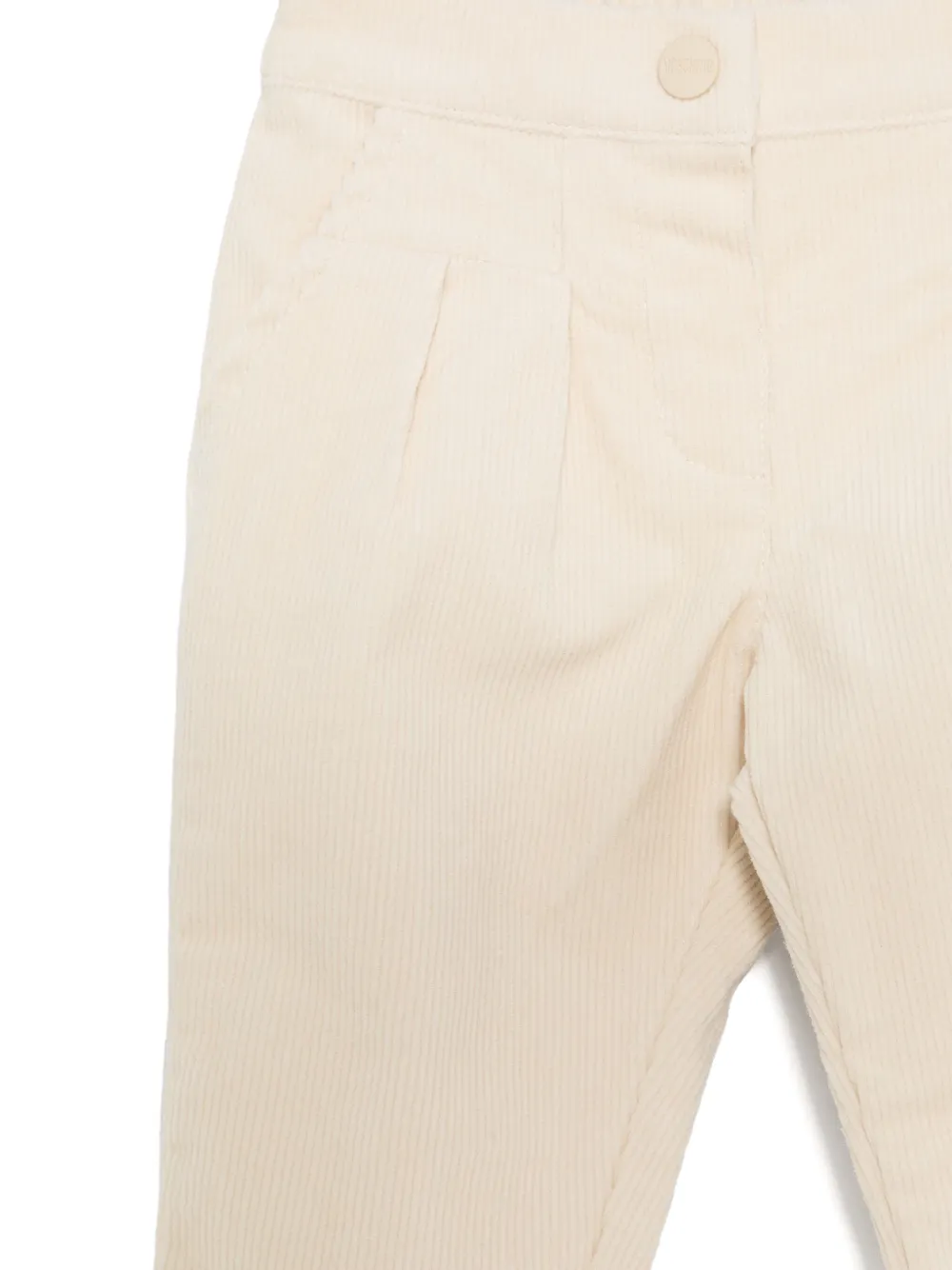 Moschino Kids Ribfluwelen broek Beige