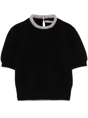 Alexander Wang logo-embossed Cropped Knitted Top | Black | FARFETCH ZA