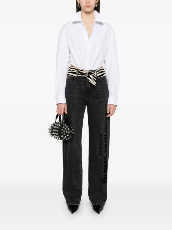 Alexander Wang Cut out-logo Jeans | Black | FARFETCH