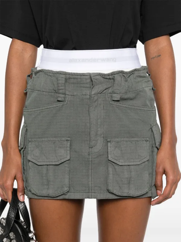 口コミ サイト 商品 Alexander Wang FARFETCH | Green | Skirt Mini logo-waistband スカート