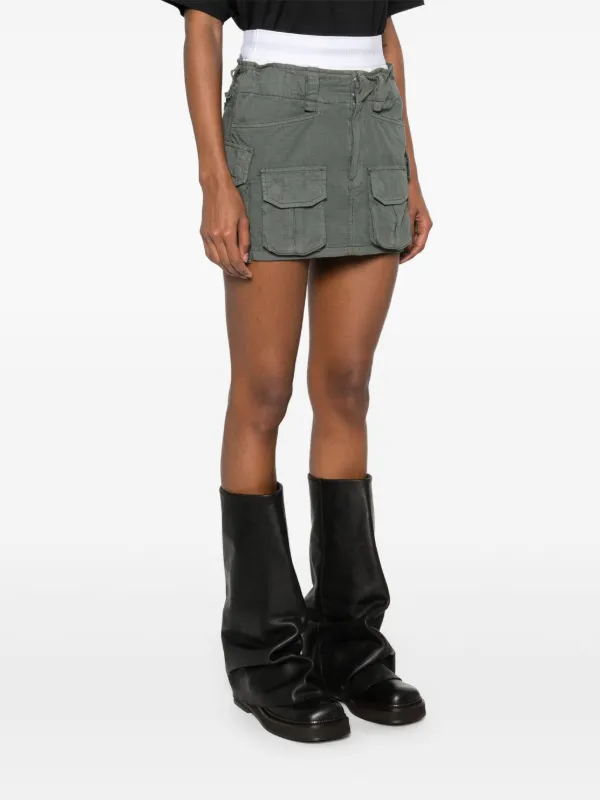 Alexander Wang logo-waistband Mini Skirt | Green | FARFETCH