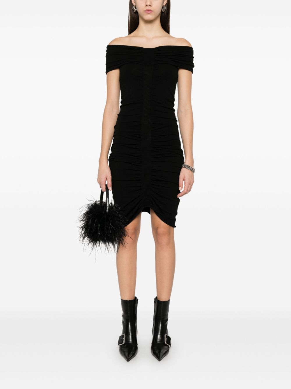 Alexander Wang Off-shoulder mini-jurk - Zwart