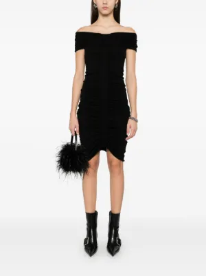 Alexander Wang ☆ブラック ドレープ ミニドレス Alexander Wang オフショルダー ミニドレス | ブラック
