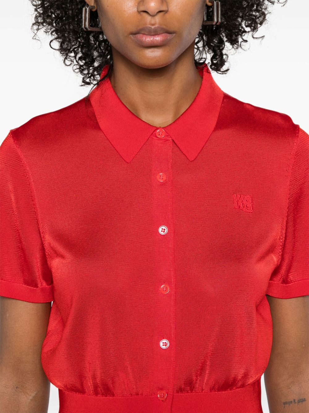 Affordable Alexander Wang logo-embroidered polo cardigan Women