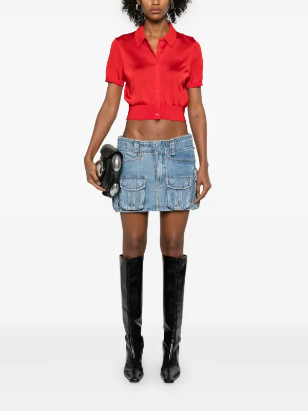 alexanderwang.t 赤 カーディガン 長袖 Alexander Wang ロゴ カーディガン | レッド | FARFETCH JP
