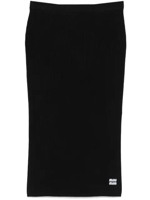 Miu Miu intarsia-logo midi skirt