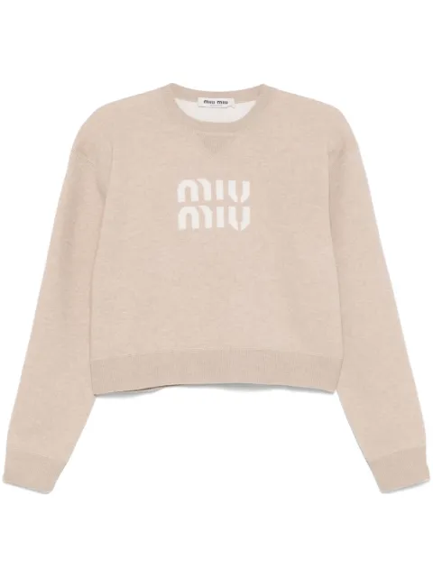 Miu Miu logo-intarsia sweater