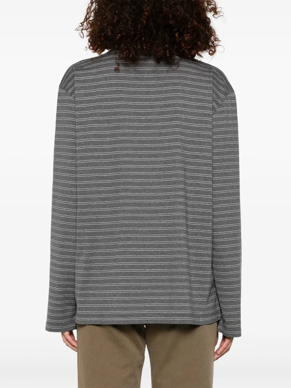 Miu Gestreepte polotop Grijs