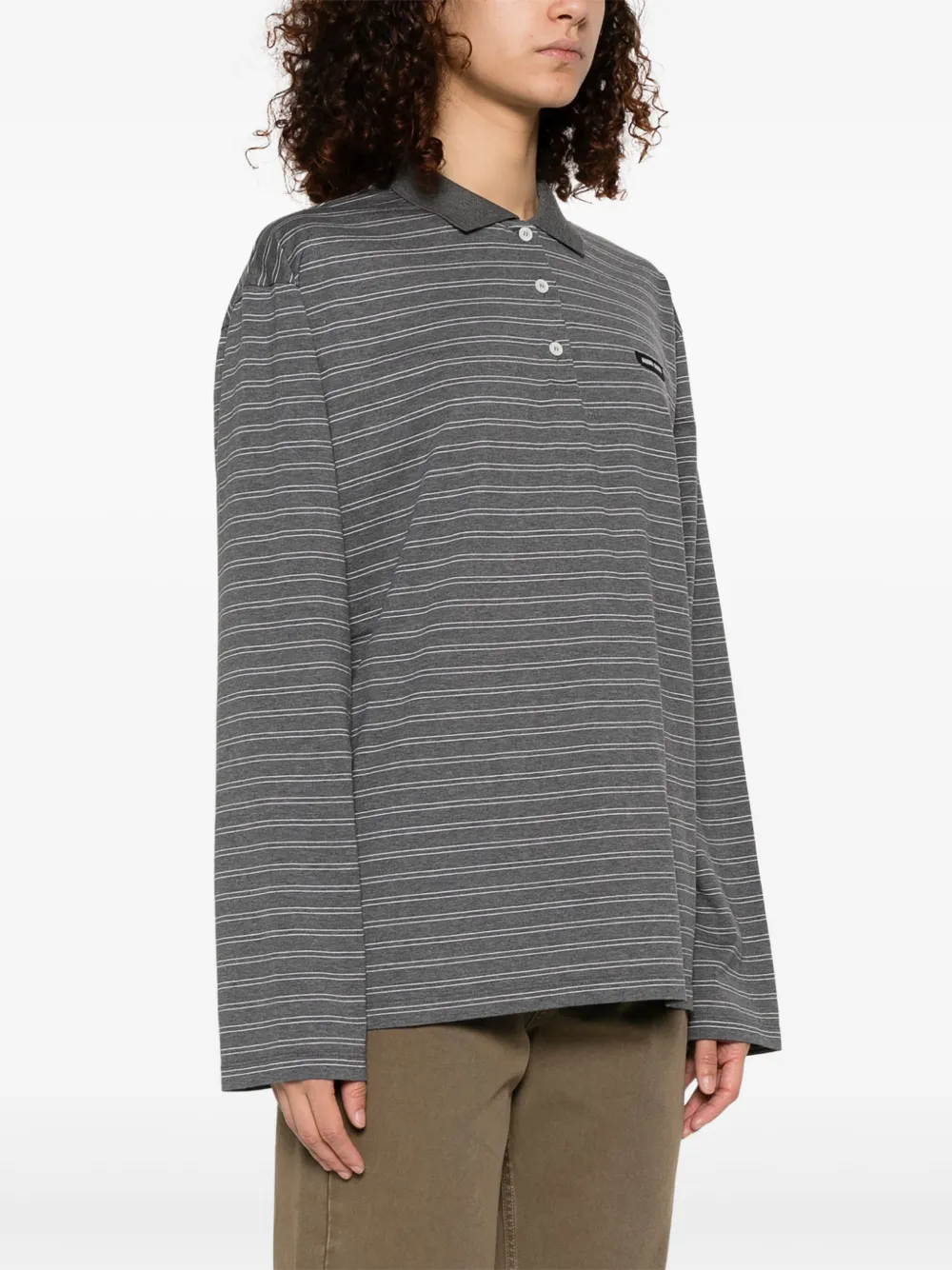Miu Gestreepte polotop Grijs