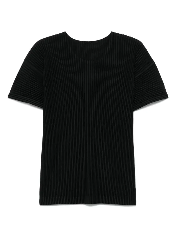 Homme Plissé Issey Miyake プリーツエフェクト Tシャツ | ブラック 