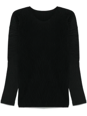 Homme Plissé Issey Miyake ロングスリーブ トップ | ブラック