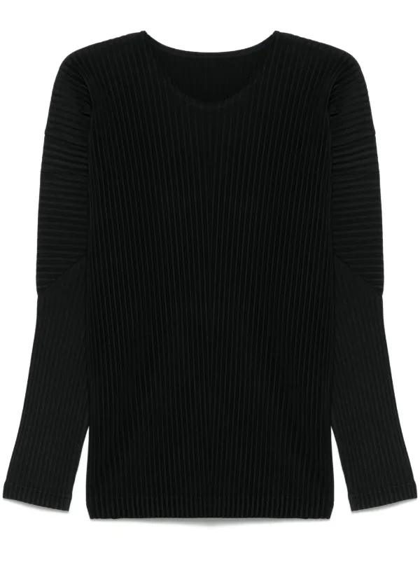 Homme Plissé Issey Miyake プリーツエフェクト Tシャツ | ブラック 