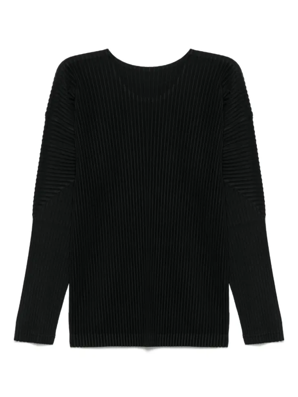 Homme Plissé Issey Miyake Camiseta Com Efeito Plissado | Preto