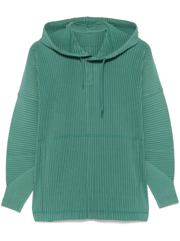Homme Plissé Issey Miyake MC December Hoodie | Green | FARFETCH