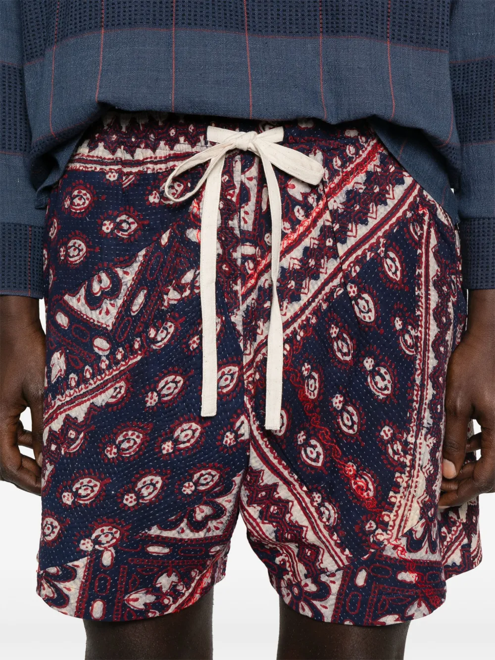Shop Kartik Research Patchwork-design Shorts