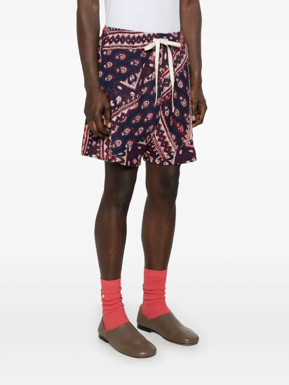 KARTIK RESEARCH PATCHWORK-DESIGN SHORTS