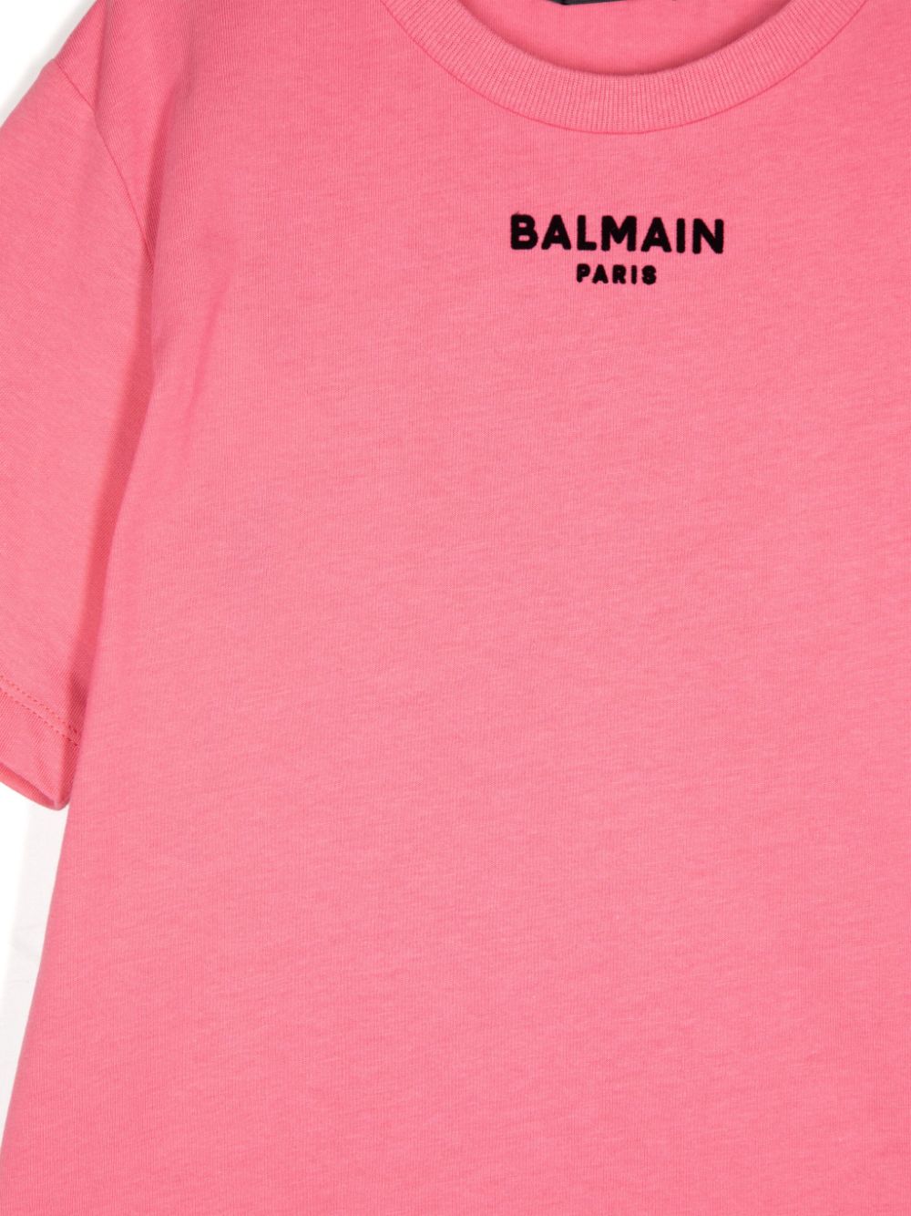 Shop Balmain Logo-embroidered Cotton T-shirt In Pink