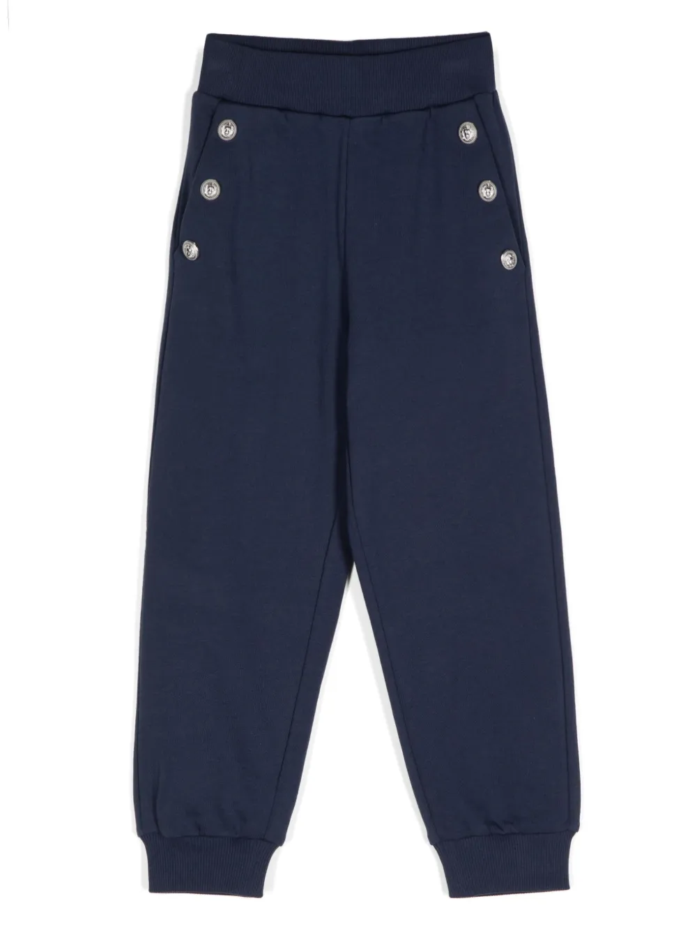 Balmain Engraved-buttons Trousers In Blue