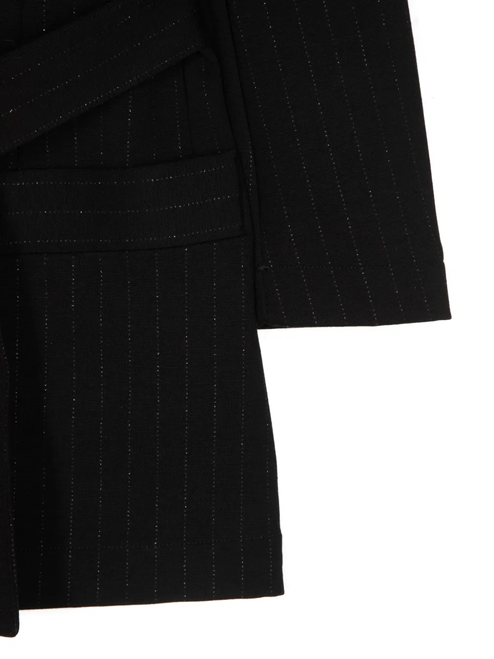 Balmain Kids Gestreepte mantel met dubbele rij knopen Zwart