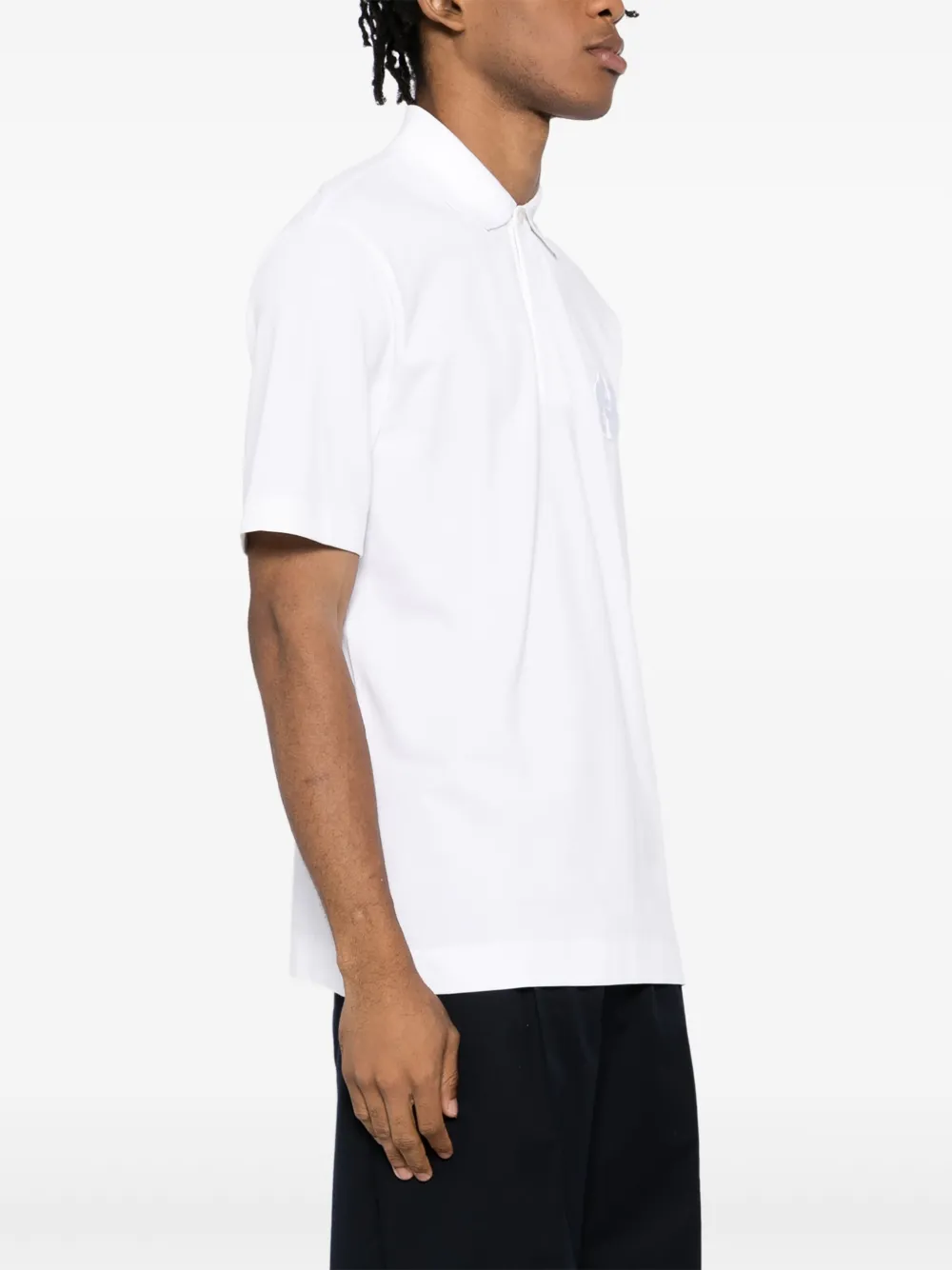  Boss Concealed Placket Polo Shirt - White 