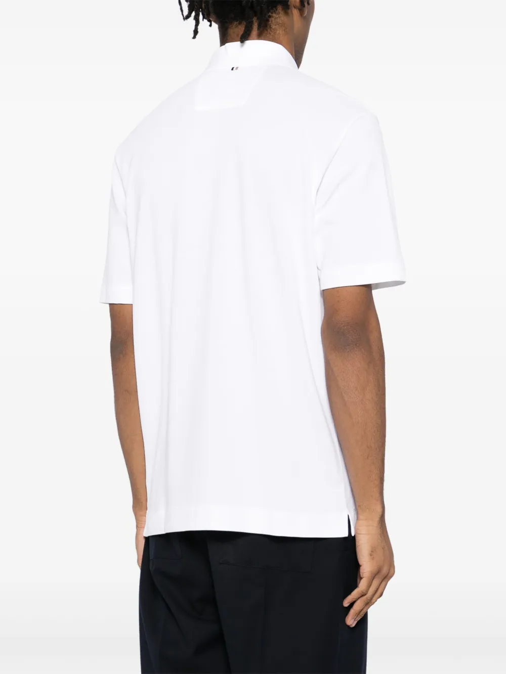 BOSS Poloshirt met verborgen sluiting Wit