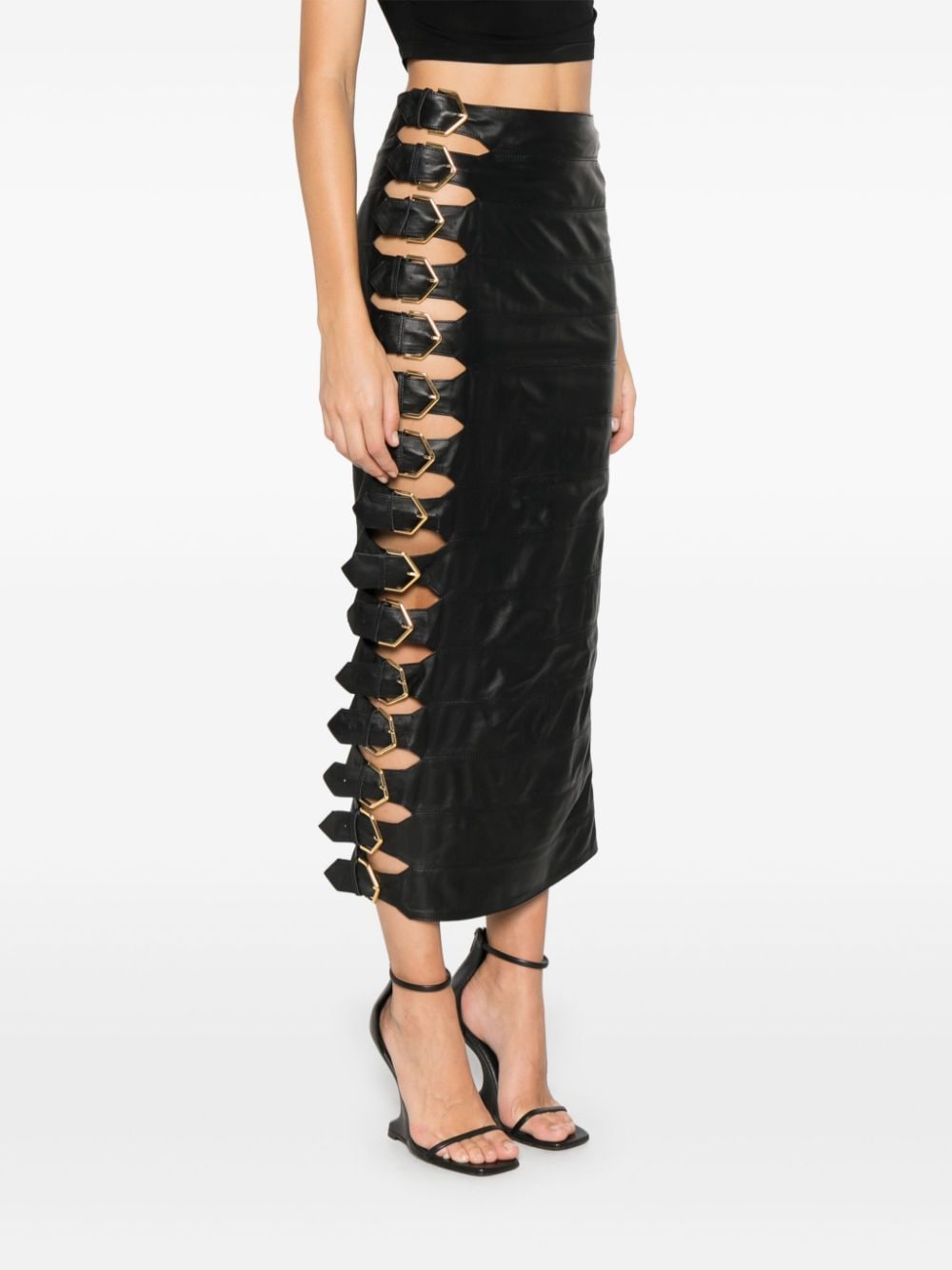 Shop Manokhi Dahlia Midi Skirt In Black