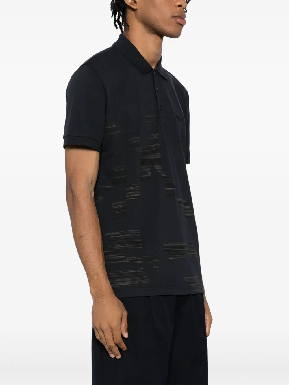 BOSS Poloshirt met grafische print Grijs