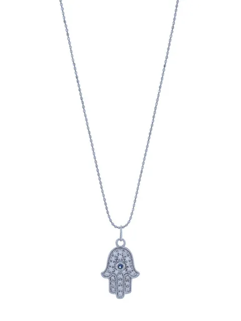 Sydney Evan 14kt white gold Hamsa sapphire and diamond necklace