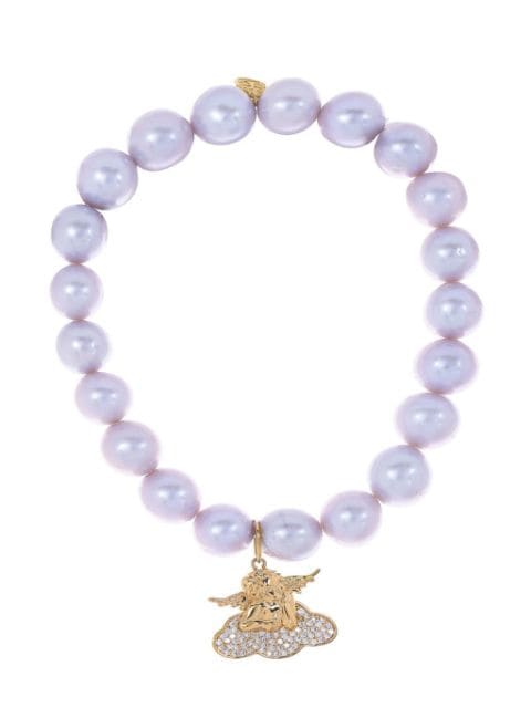 14kt yellow gold Cherub pearl bracelet