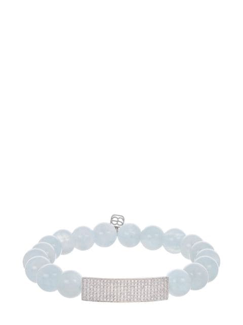 14kt white gold aquamarine and diamond bracelet