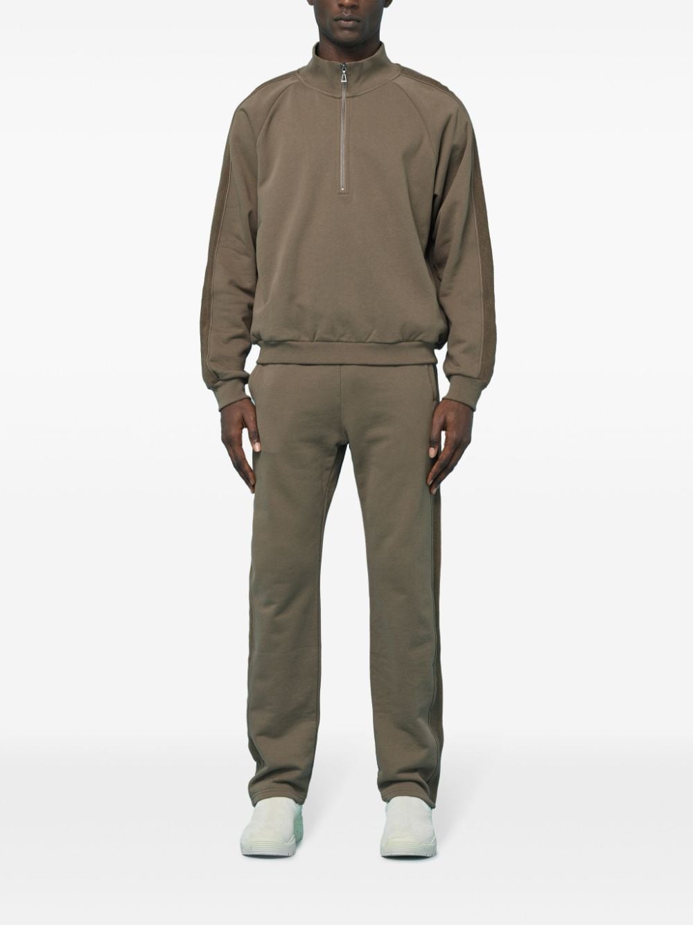 Shop John Elliott Munich Zip-up Sweatshirt In Brown