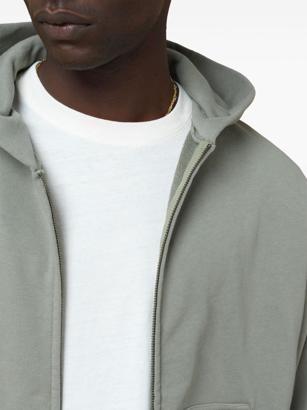 Shop John Elliott Zip-up Hoodie In Green