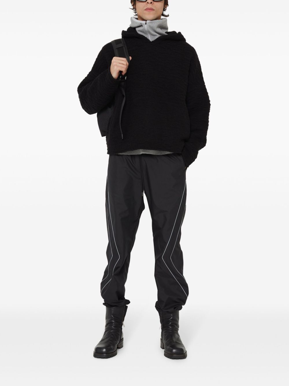 Shop John Elliott Wool Hoodie In Black