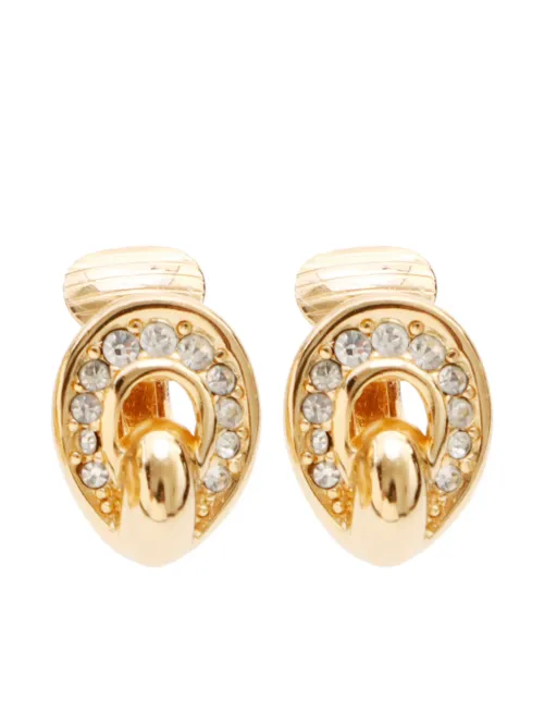 Boucles d'oreilles à strass - Christian Dior Pre-Owned - Modalova