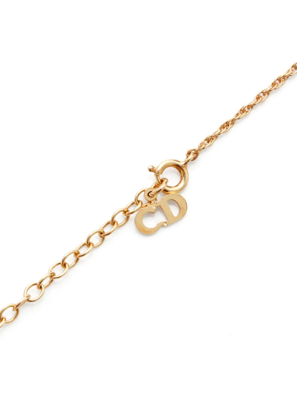 Pre-owned Dior Pendant Wheat-chain Necklace In Gold