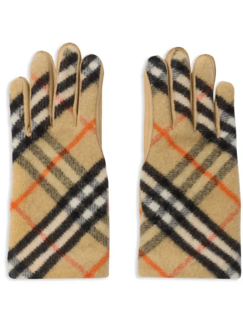 Burberry check wool gloves Men